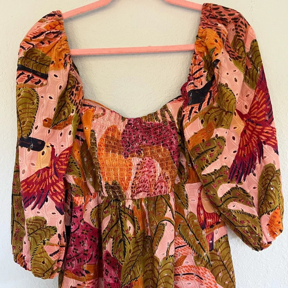 Kourt Robbie Dress Multi Palm Print L - Picture 10 of 16